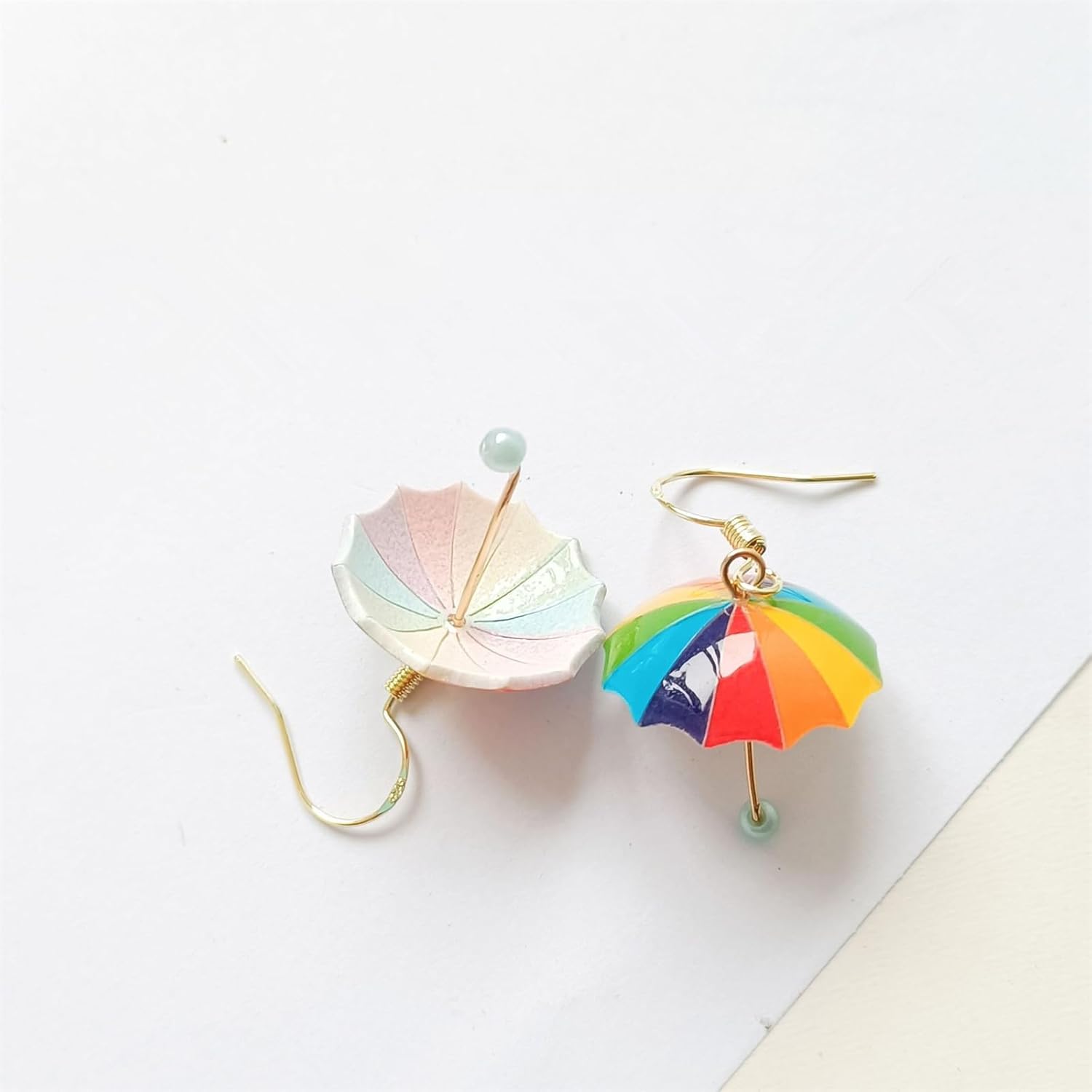 Funny Rainbow Umbrella Acrylic Earrings Gold Plated Creative Elegant 3D Resin Mini Umbrella Weather Lightweight Dangle Drop Earrings for Women LGBT Birthday Holiday Summer Jewelry - Image 4