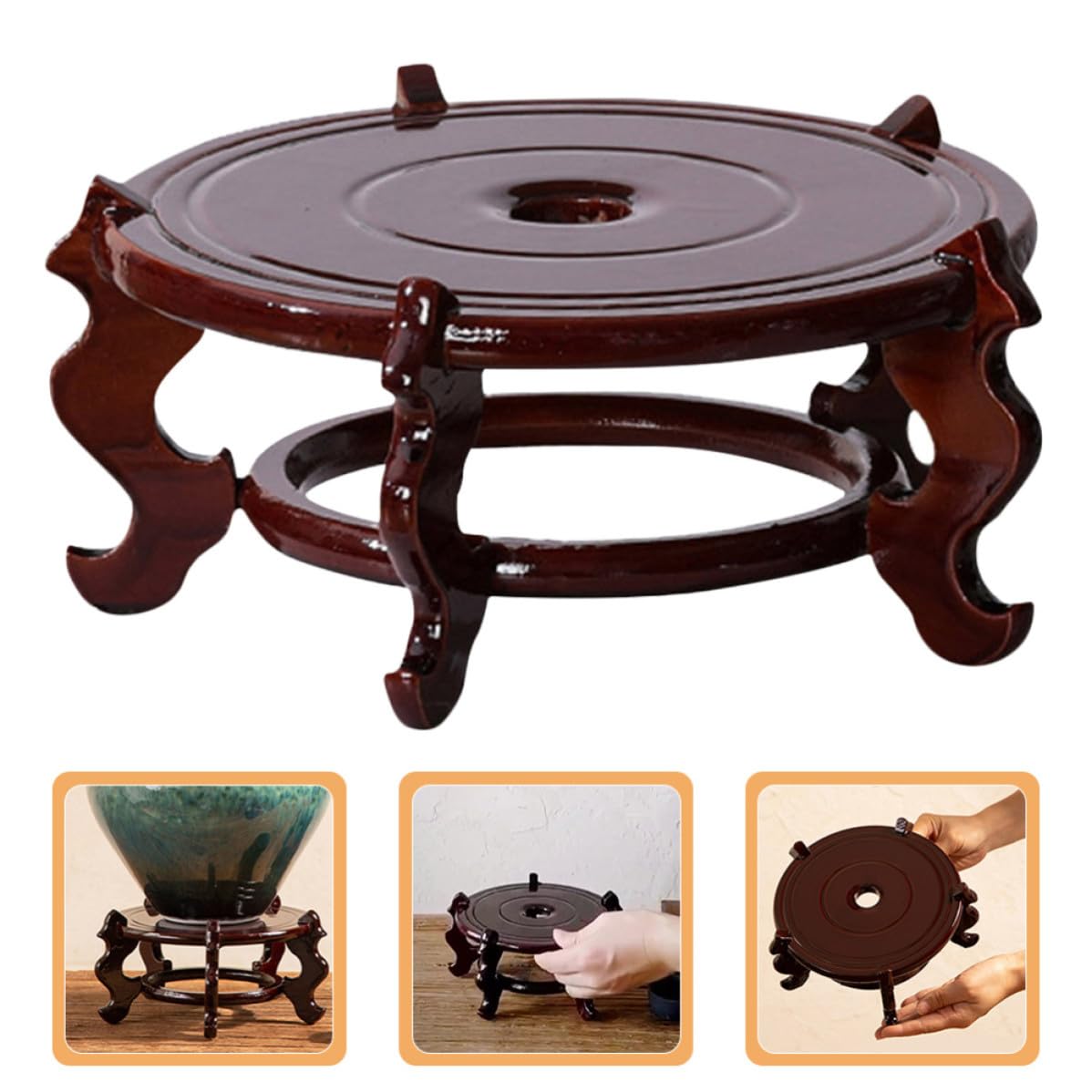 Zerodeko Soporte Humedad Ligero Patas Madera para Pequeñas Macetas de Resistente Evitar Adecuado para Plantas Hogar Suelo