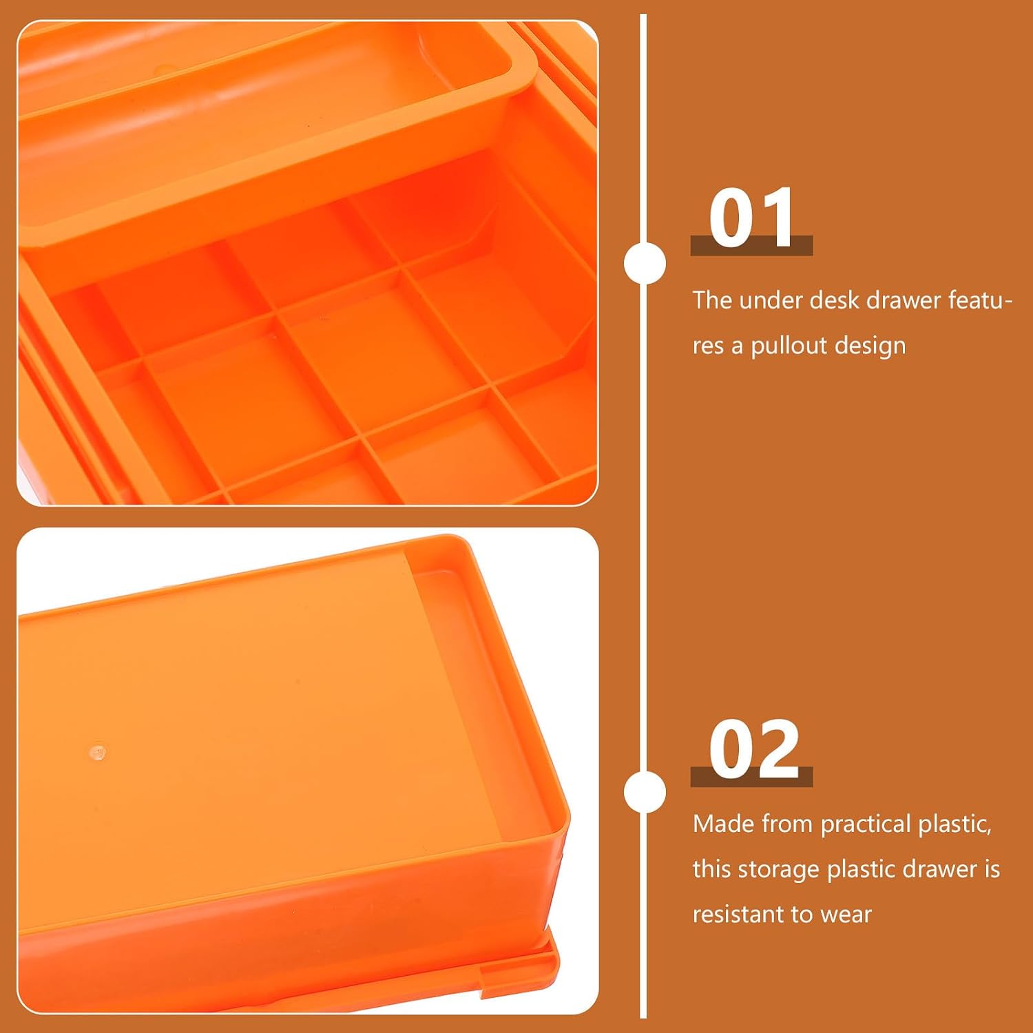 Desk Organizer Box with Three Drawer Tiers for Supplies