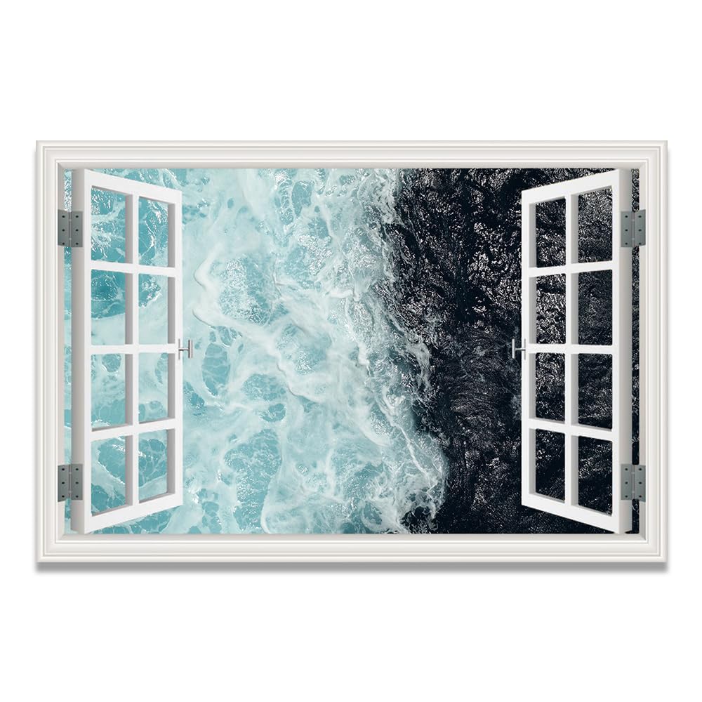 Lienzo efecto ventana con montañas nevadas en formato compacto de 20x30cm 8
