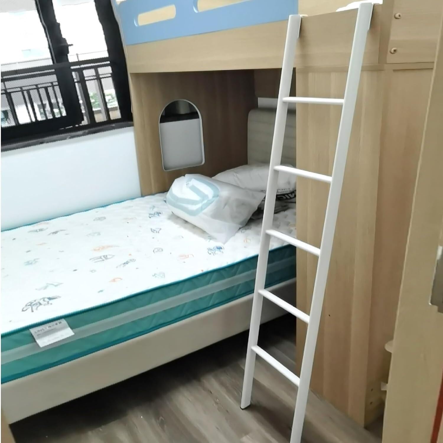 Floor Standing Bunk Bed Ladder for Home Bedroom Dorm 5 Step Bed Side Climb Straight Ladder