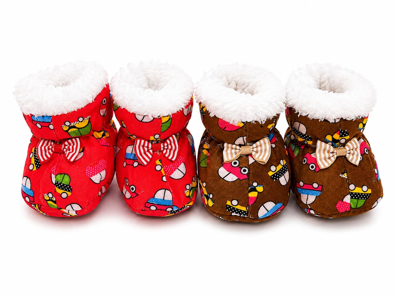 Baby Booties Cozy Fleece Slippers Soft Girls Sneakers Shoes, Winter Warm Infant Newborn Footwear Crib Sock Shoes First Walkers 2 Pairs_0-12 Months-image-29
