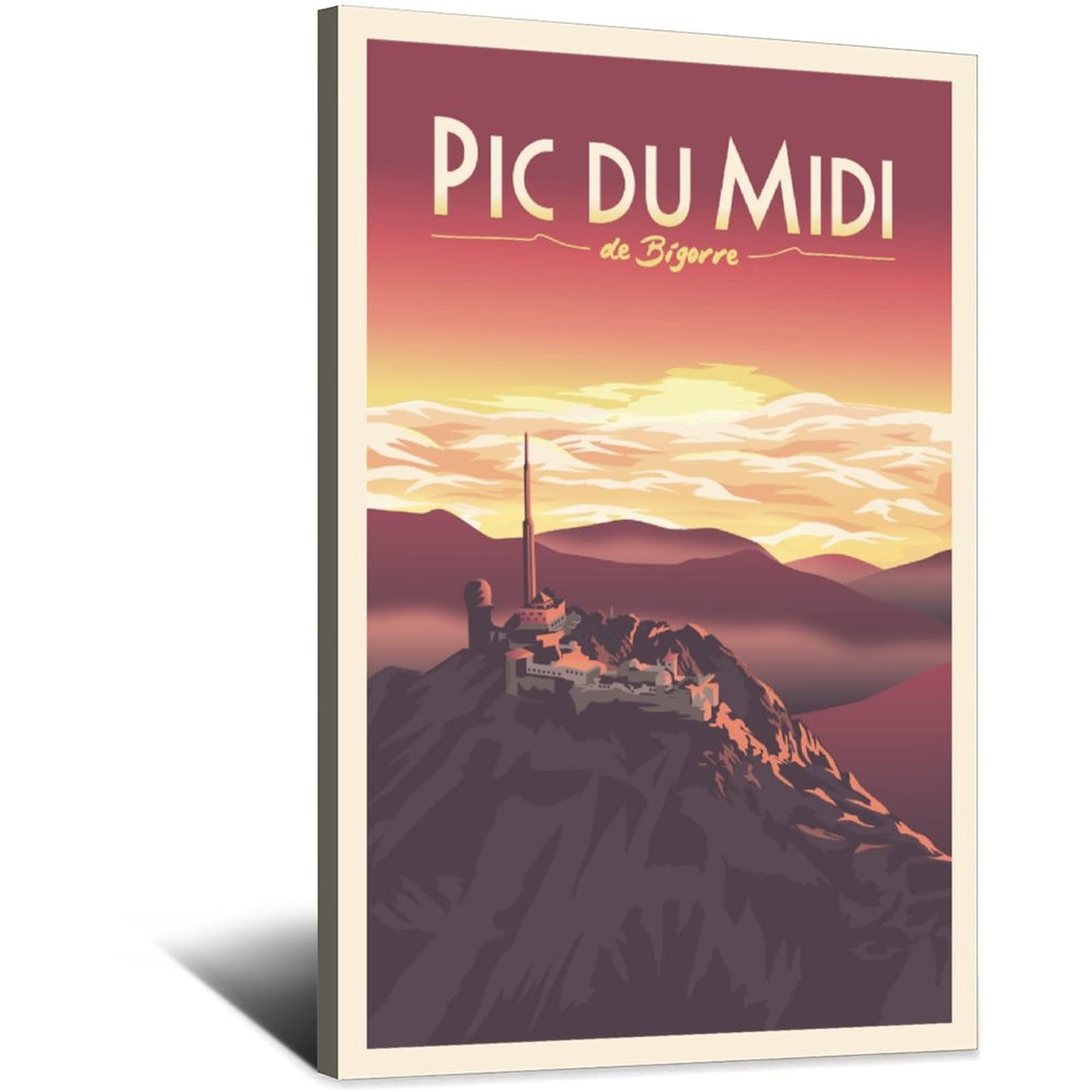 YQCQCS Poster Vintage De Voyage En France - Pic Du Midi De Bigorre