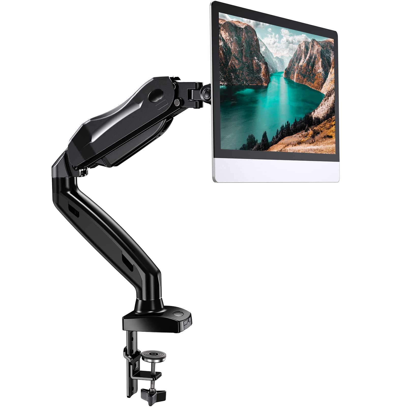 HUANUO Single Monitor Mount Articulating Gas Spring Monitor Arm