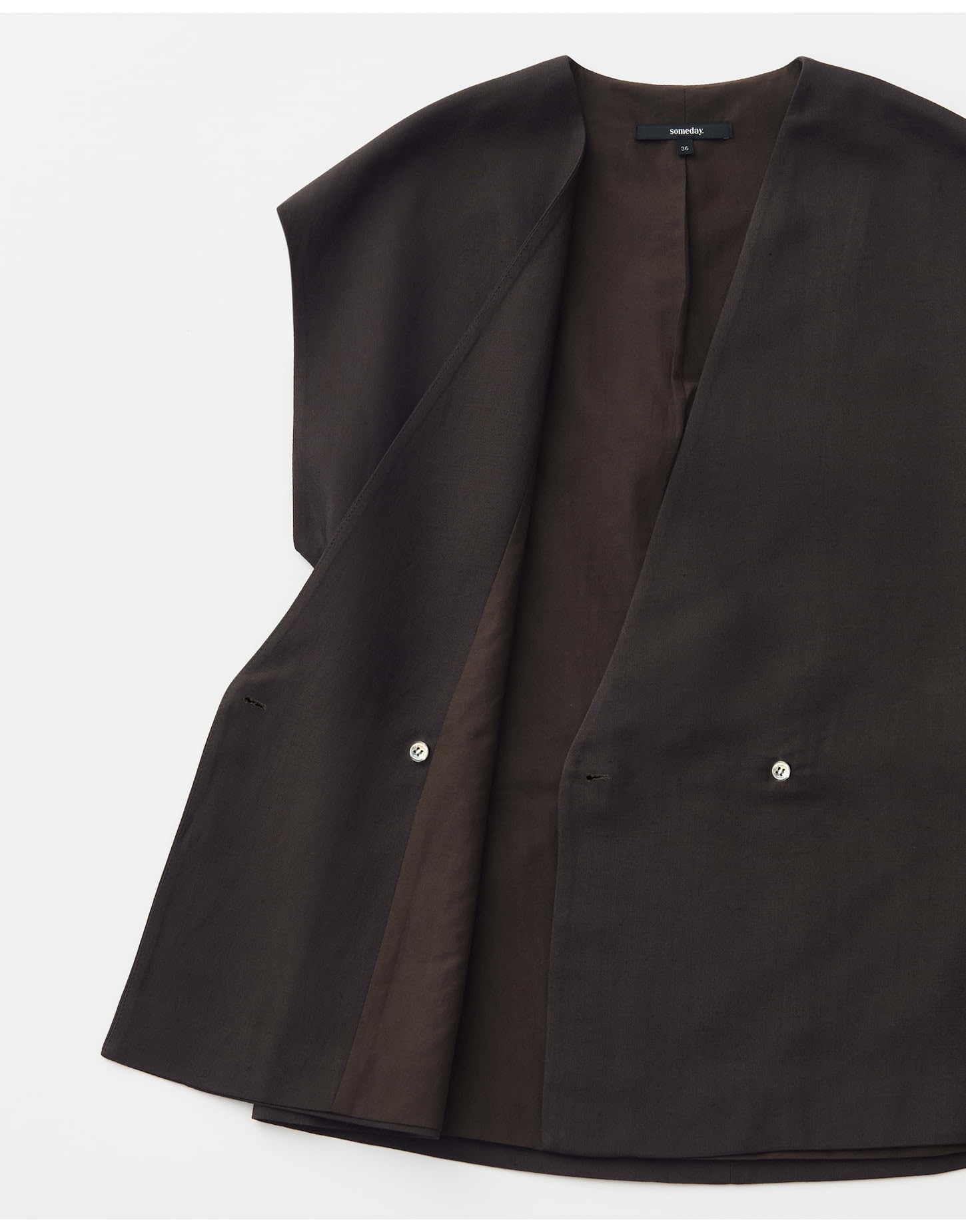 someday Damen Leinenweste mit Bindedetail Slim Fit