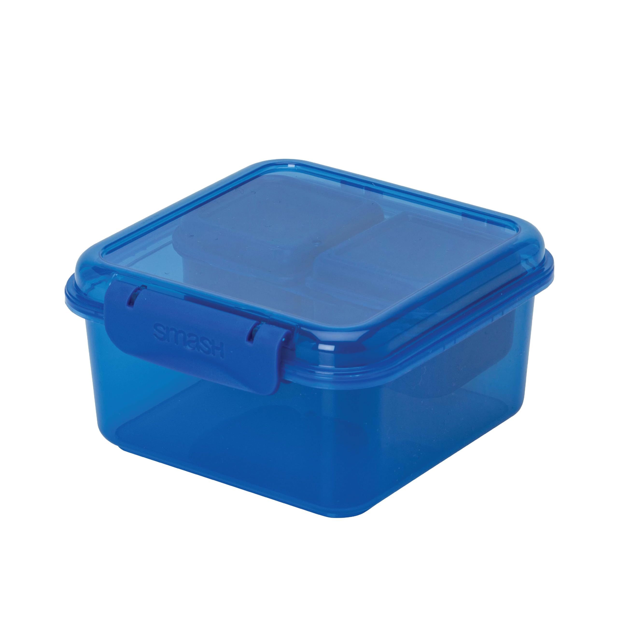 Smash 1.15L Lunch Box with 2 Snack Boxes | Leakproof Food Storage Container | School, Work & Travel, Blue