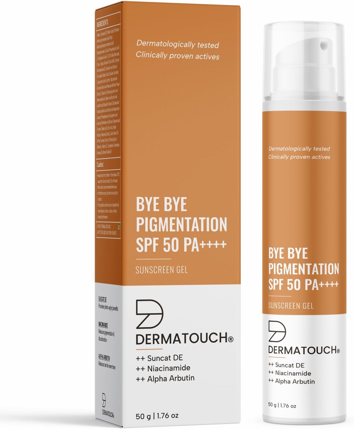 DERMATOUCH BYE BYE PIGMENTATION SUNSCREEN| SPF 50 PA++++ | FOR ALL SKIN TYPES | NO WHITE CAST | 50G