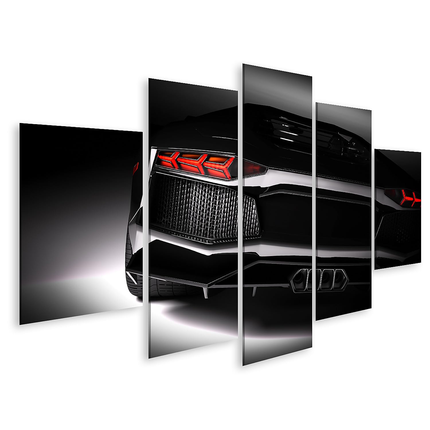 islandburner Cuadro Moderno en Lienzo Vivero De Coches Deportivos Lambo De Lujo Negro Cuadros Decoracion Cocina Salon