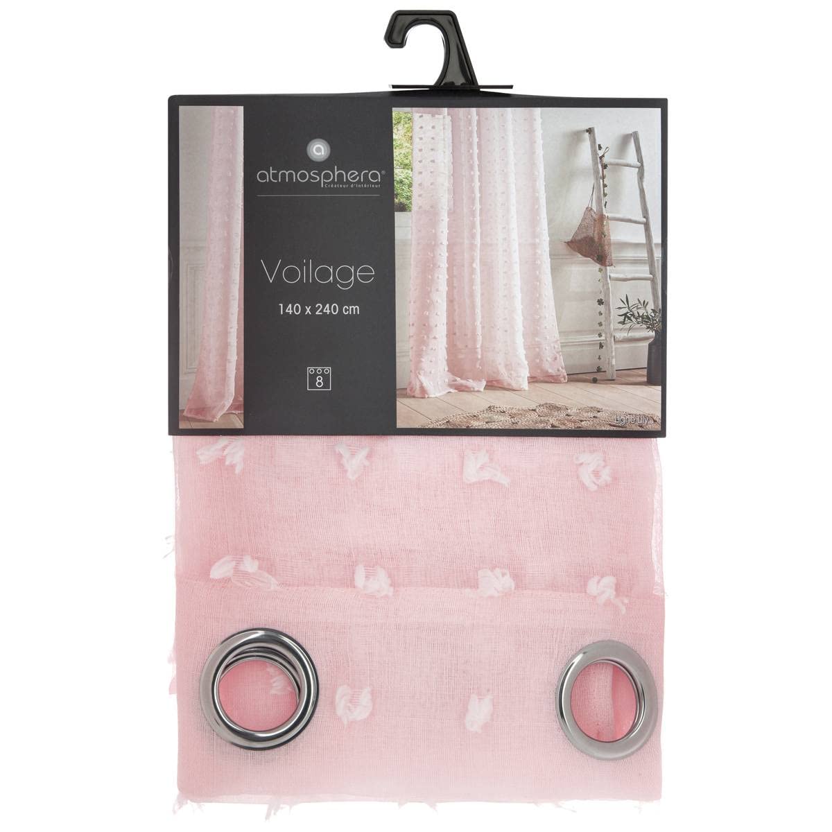Pink sheer curtain "Lily" 140X240, Light Pink, W 0" x L 55.1" (1 Panels) - Image 3