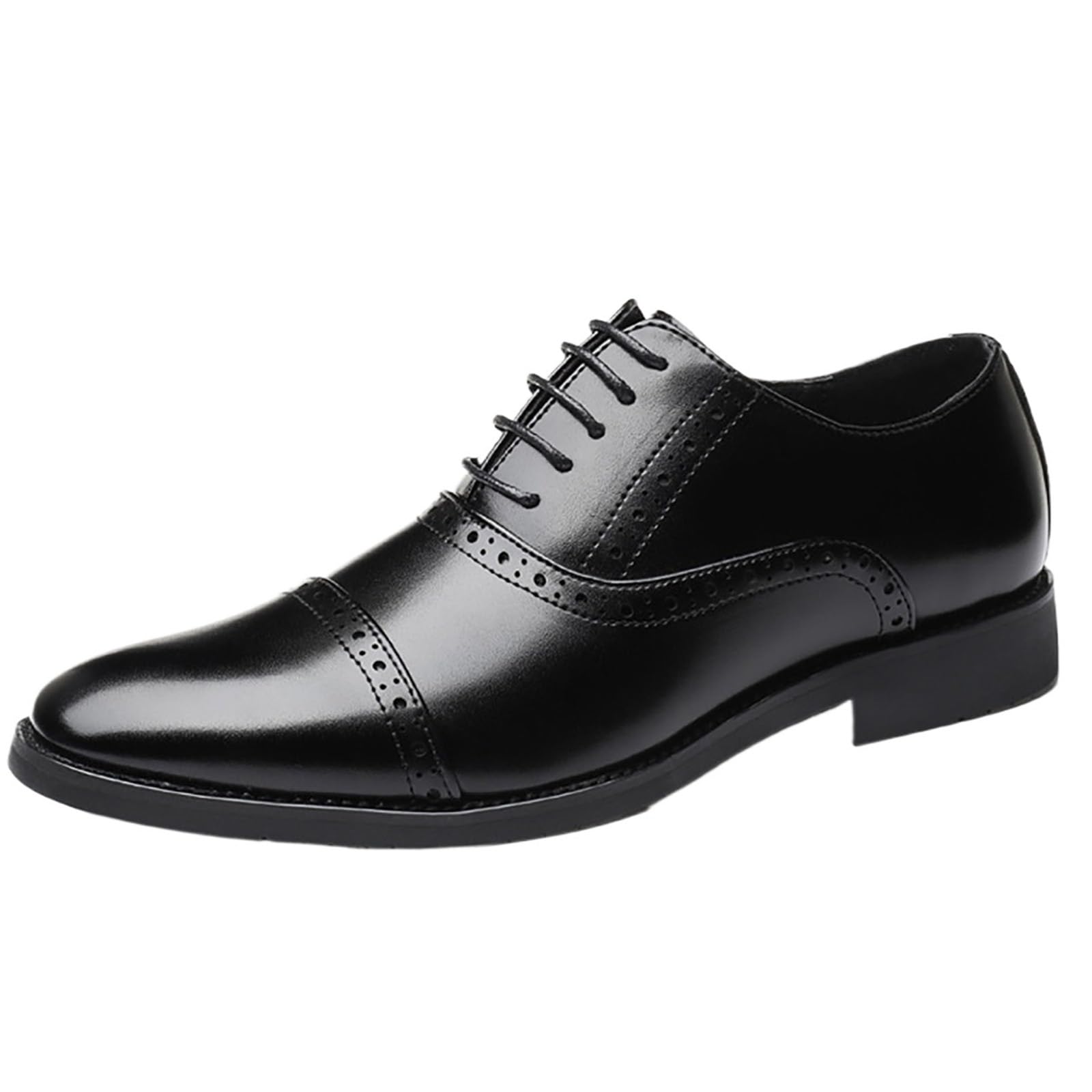 Scarpe Classiche Oxford da Uomo for Affari, Matrimoni Ed Eventi Formali Stringate Traspiranti con Supporto Imbottito(Black,40 EU)