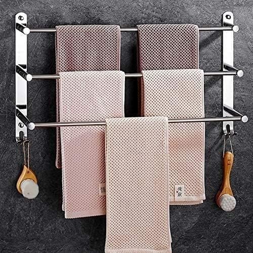 Towel Rails 304 Stainless Steel Rack, Bathroom Bar Balcony Storage Shelf Hardware Pendant Holder Racks(60cm)