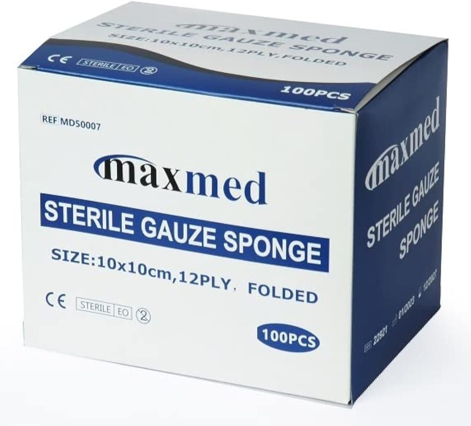 MAXMED 10cmx10cm Sterile Gauze Pads for Wound Dressing| 100-Piece (5 pcs X 20 Pouches) 12-Ply Cotton & Highly Absorbent| Gauze Sponge-Pads for Wound Care & Home First Aid Kits