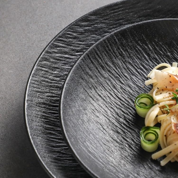 Juego de platos de cerámica para servir platos hondos para restaurante y hogar, ideal para ensaladas, frutas y aperitivos, elegante y vajilla (A M)