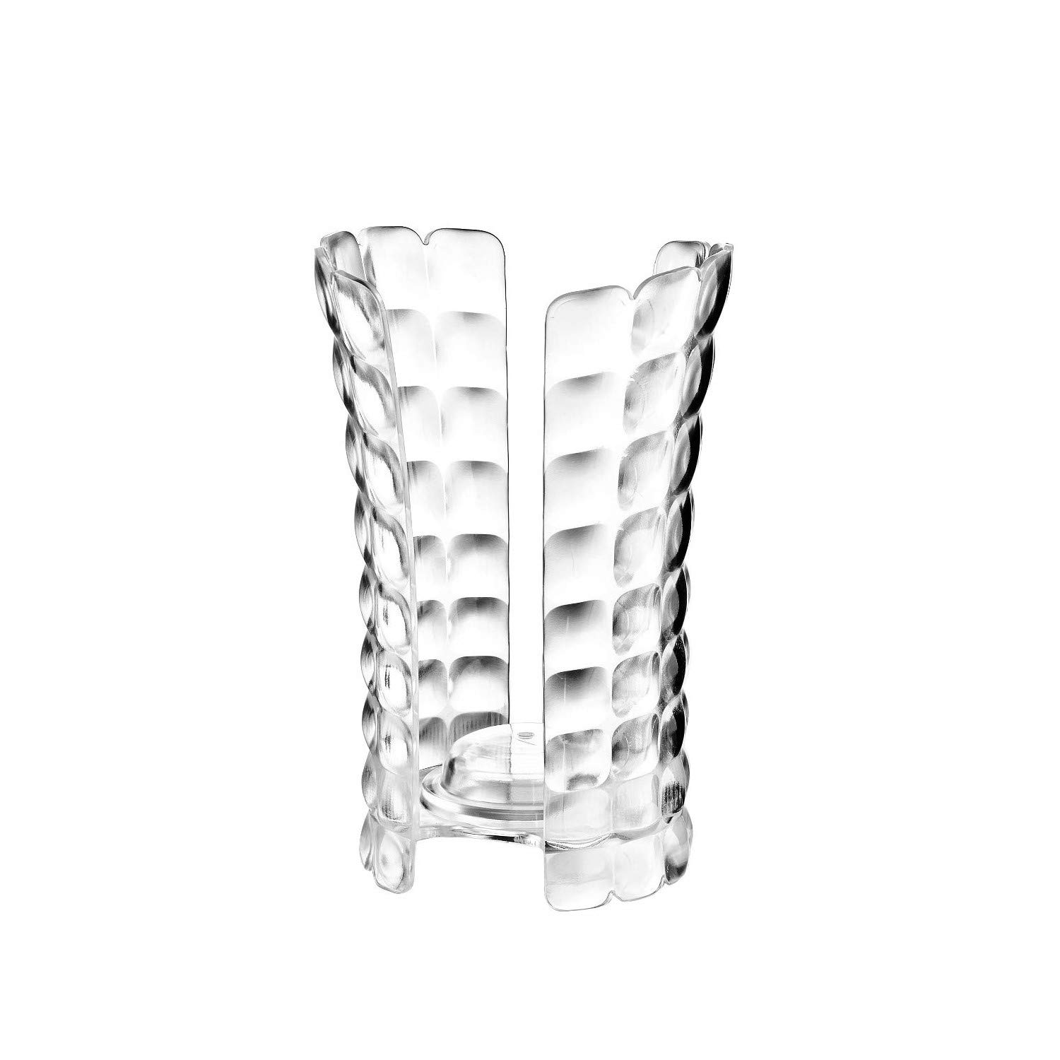 Guzzini Portabicchieri Tiffany, Trasparente, 12 x 10.3 x h18.3 cm & Tiffany Portatovaglioli, SMMA, 20 x 20 x h7.3 cm