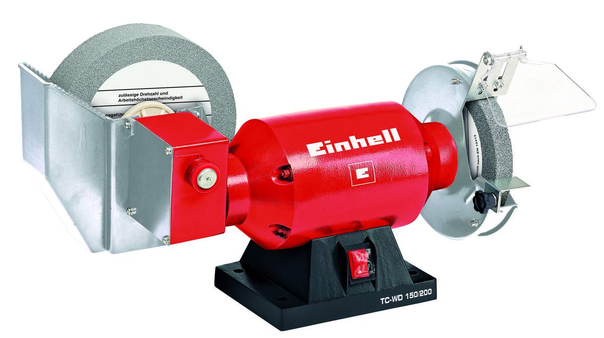 Produktbild von Original Einhell Schleifscheibe 200mm – Für Nass-Trockenschleifer TC-WD 200/150 & TC-WD 150/200, 20mm Aufnahme, K200, 3800 U/min