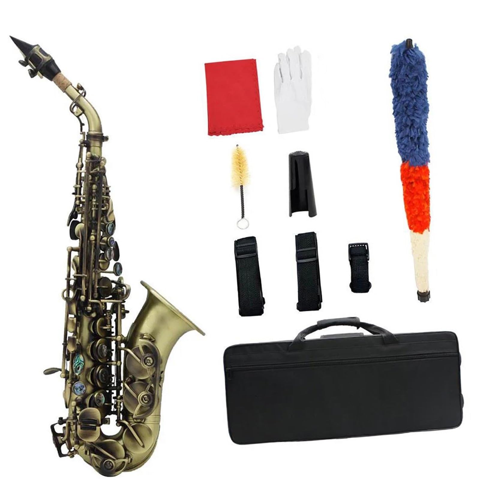 Saksofony dla miłośników muzyki Saksofon sopranowy retro profesjonalny instrument dęty drewniany materiał mosiężny