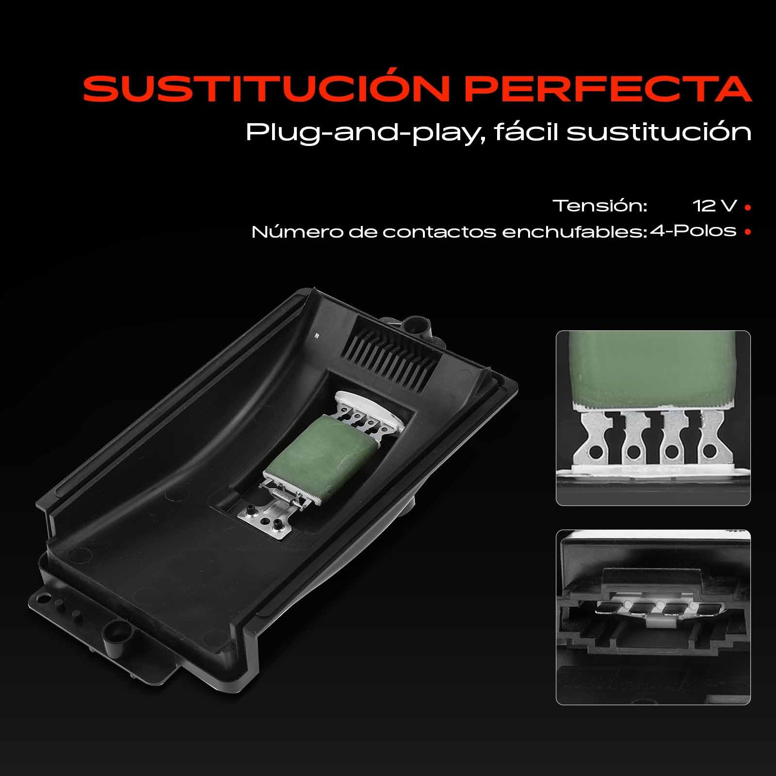 Frankberg Resistencia del calentador Regulador del soplador Compatible con Golf IV 1J1 L.u.p.o 6E1 6X1 Polo 6N2 A3 8L1 Golf IV Variante 1J5 Replace# 1J0819022