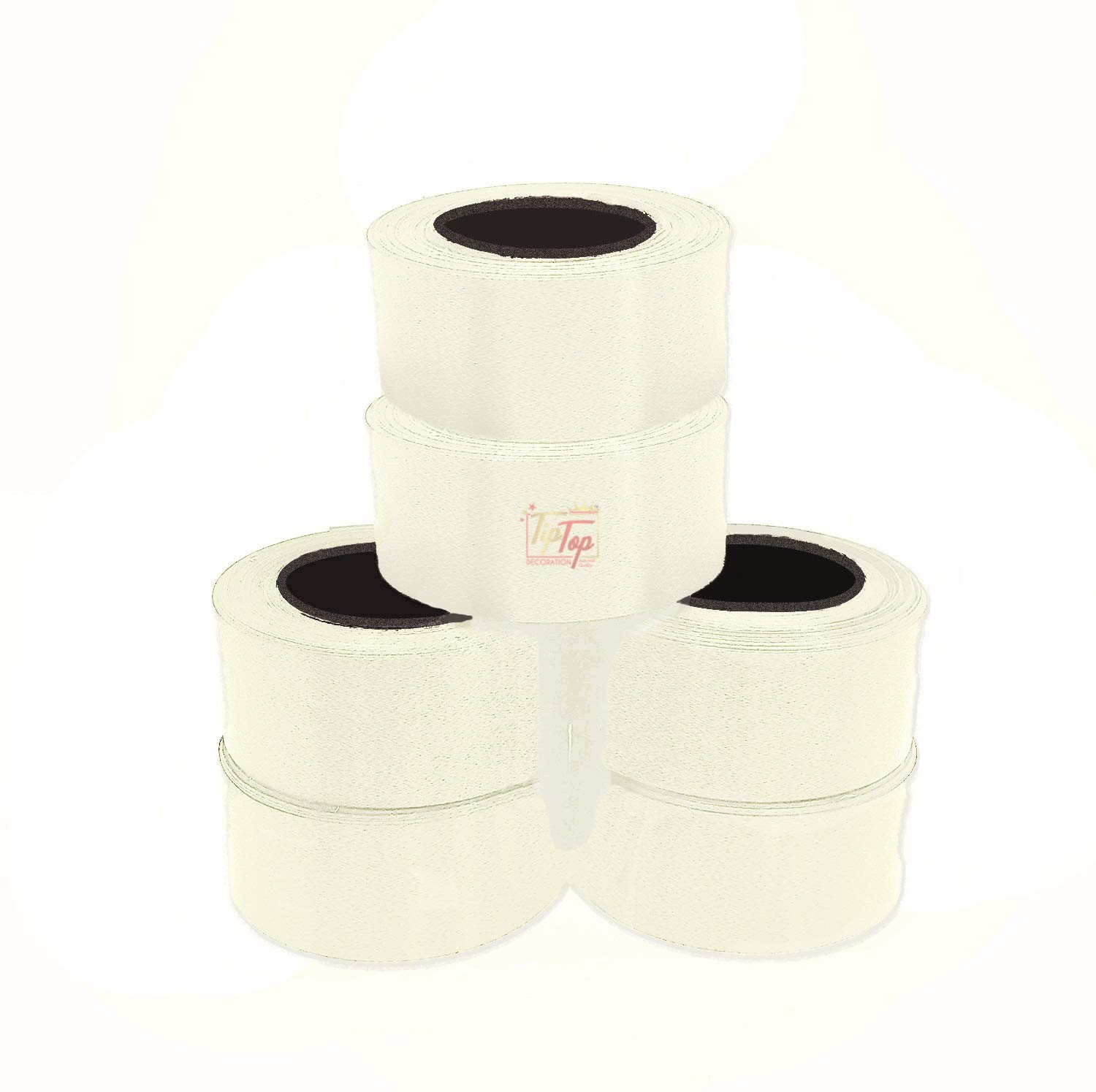 Tiptop Decoration Exclusive Polyester Curling Ribbons for Balloons (5 Rolls) (14 Meters Each) (Ghost White)