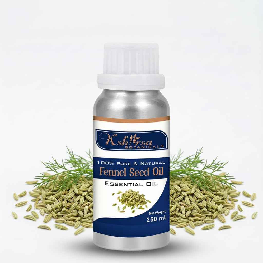 100% Pure Fennel Seed Oil (Foeniculum Vulgare) with internal Plastic Euro Dropper, for Skin Care, Hair Care & Aromatherapy (250 ml)-image-39