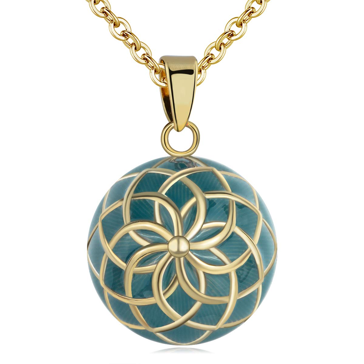 AEONSLOVE Bola Klangkugel Schwangerschaft Kette Schwangerschaftsbola mit Kette Vintage Engels Rufer Halskette Geschenke für Schwangere Werdende Mutter
