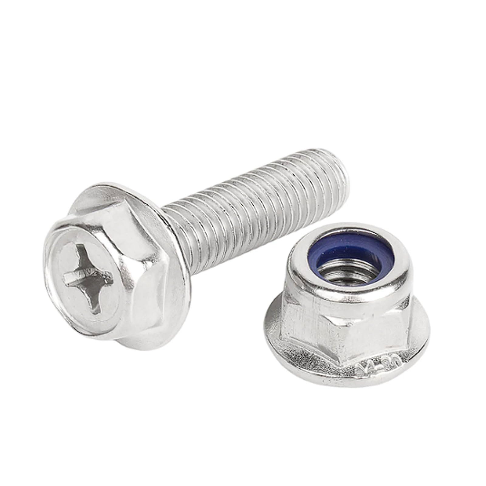 Kit de pernos y tuercas cabeza hexagonal con brida cruzada M6 acero inoxidable 304 arandelas, 20 juegos, Allen dentada(M6x95 [20 sets])