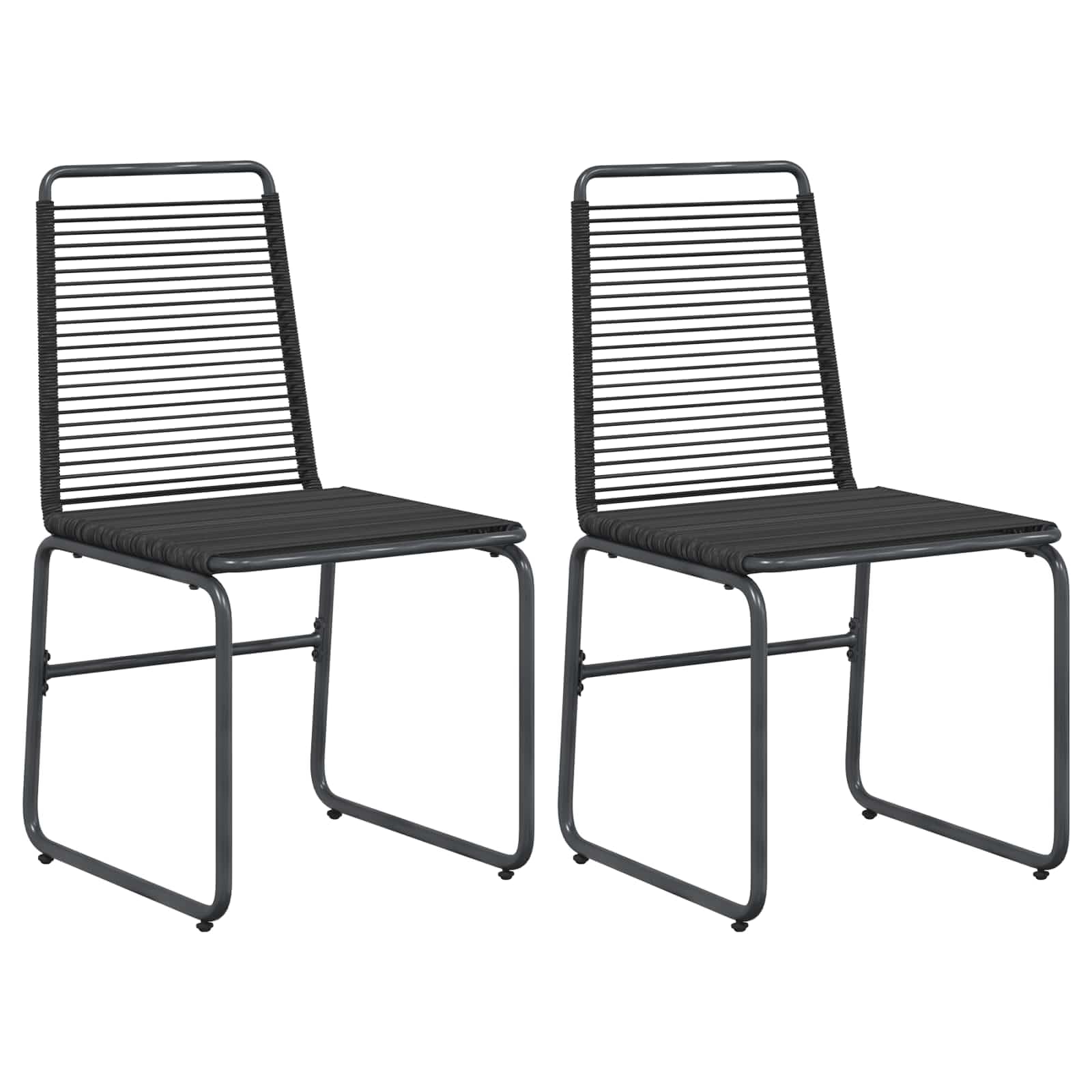 vidaXL Krzesła ogrodowe 2 szt. Czarny rattan