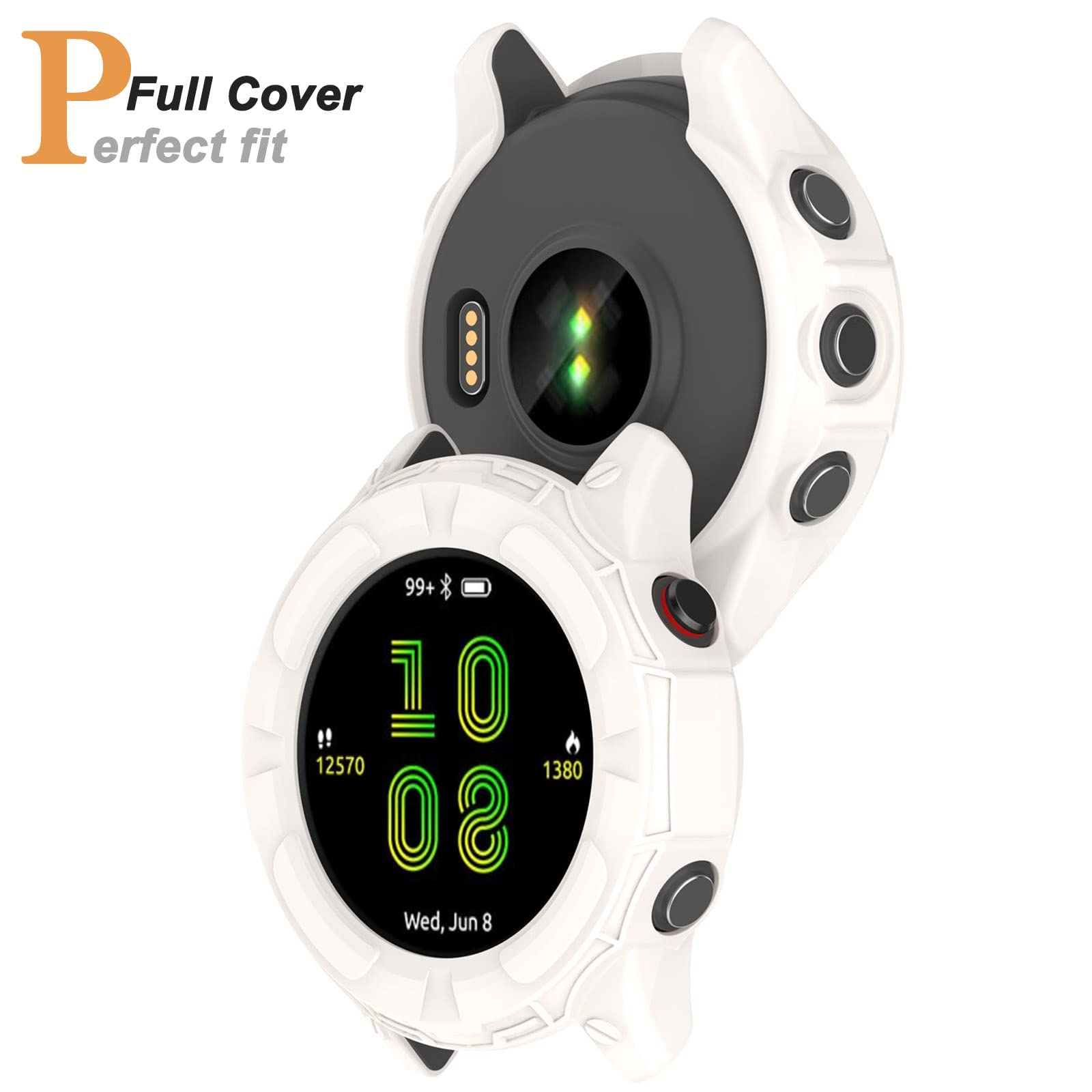 Miimall Etui kompatybilne z Garmin Forerunner 255, miękkie tworzywo TPU, antypoślizgowe, odporne na zużycie, odporne na pot, odciski palców, pełna ochrona, odporne na uderzenia, etui ochronne do