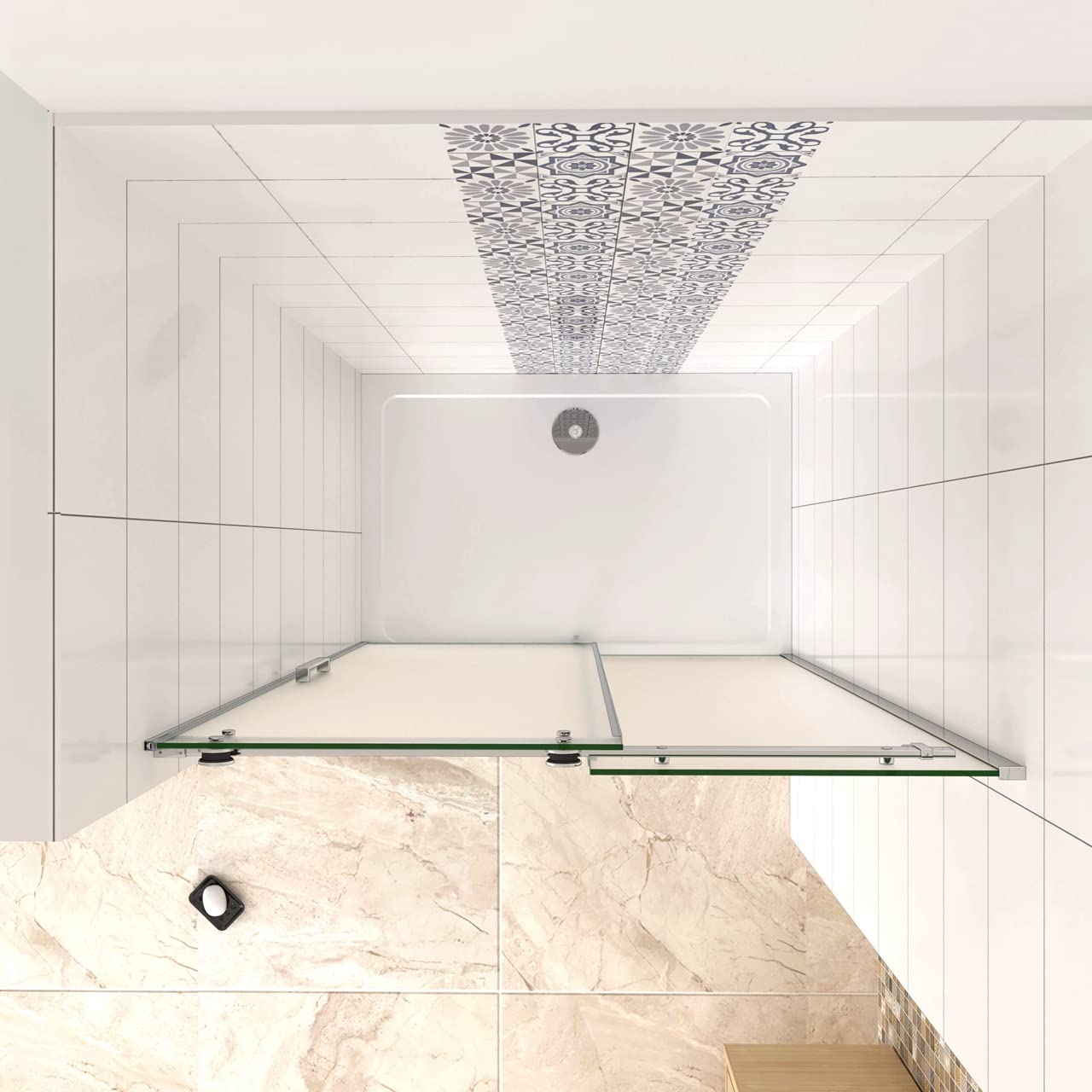 Box Doccia Per Nicchia Porta Scorrevole Ingresso Sinistro Vetro 8 mm Temperato Satinato Opaco Anticalcare 140x195 cm