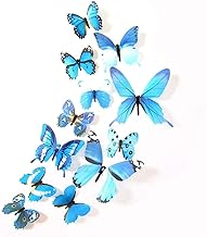 مجموعة مكونة من 12 قطعة من ملصقات الحائط ثلاثية الأبعاد على شكل فراشة