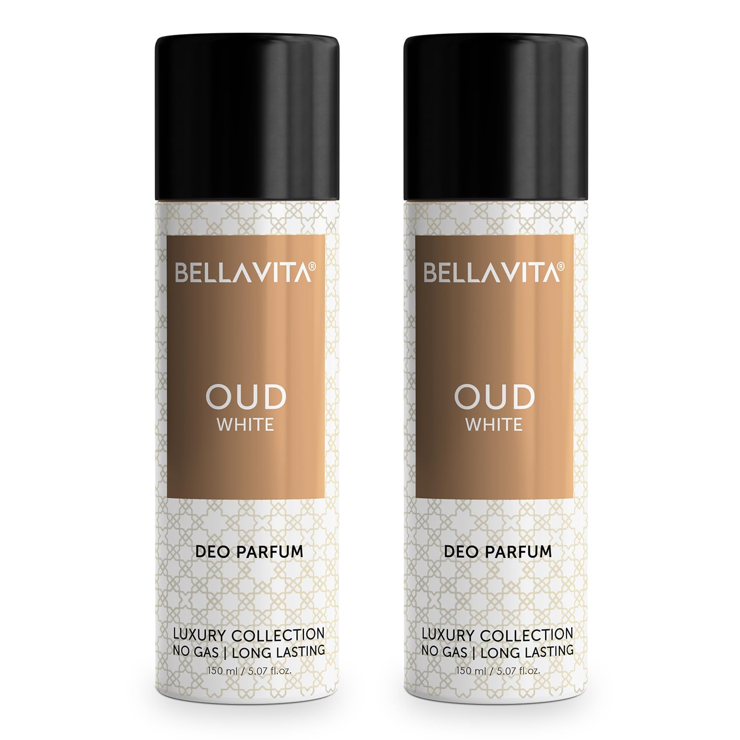 Bella Vita Luxury OUD WHITE No Gas Body Deodorant Parfum Combo for Men with Orange, Fressia & Tobacco|Woody Long Lasting Deo, Pack of 2, 150 Ml Each Spray-image-42