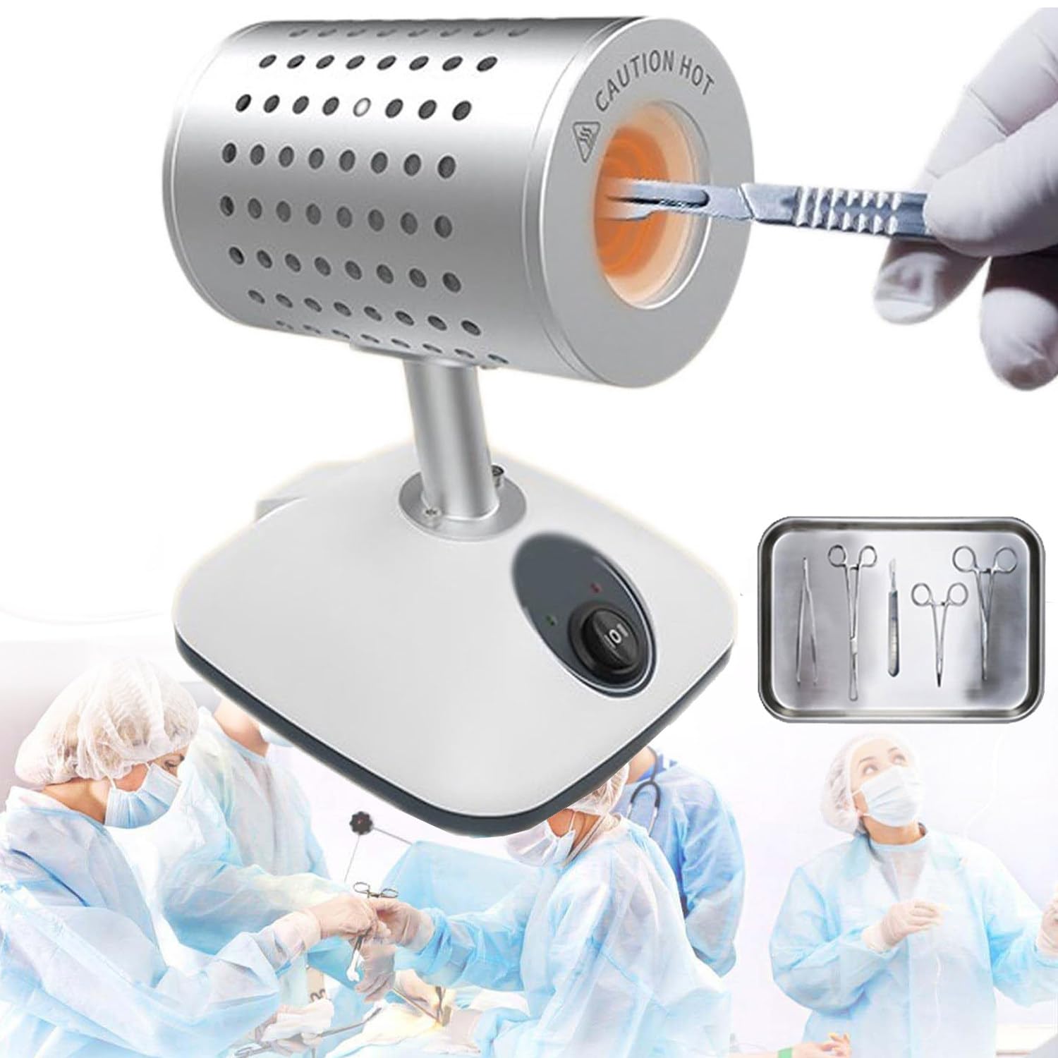Autoclave Elettrica da Laboratorio, Sterilizzatore A Infrarossi 400°C/825°C, Sterilizzatore per ANSE Inoculazione, Disinfezione Ad Alta Temperatura,Sterilizzatore Rapido,DS-900
