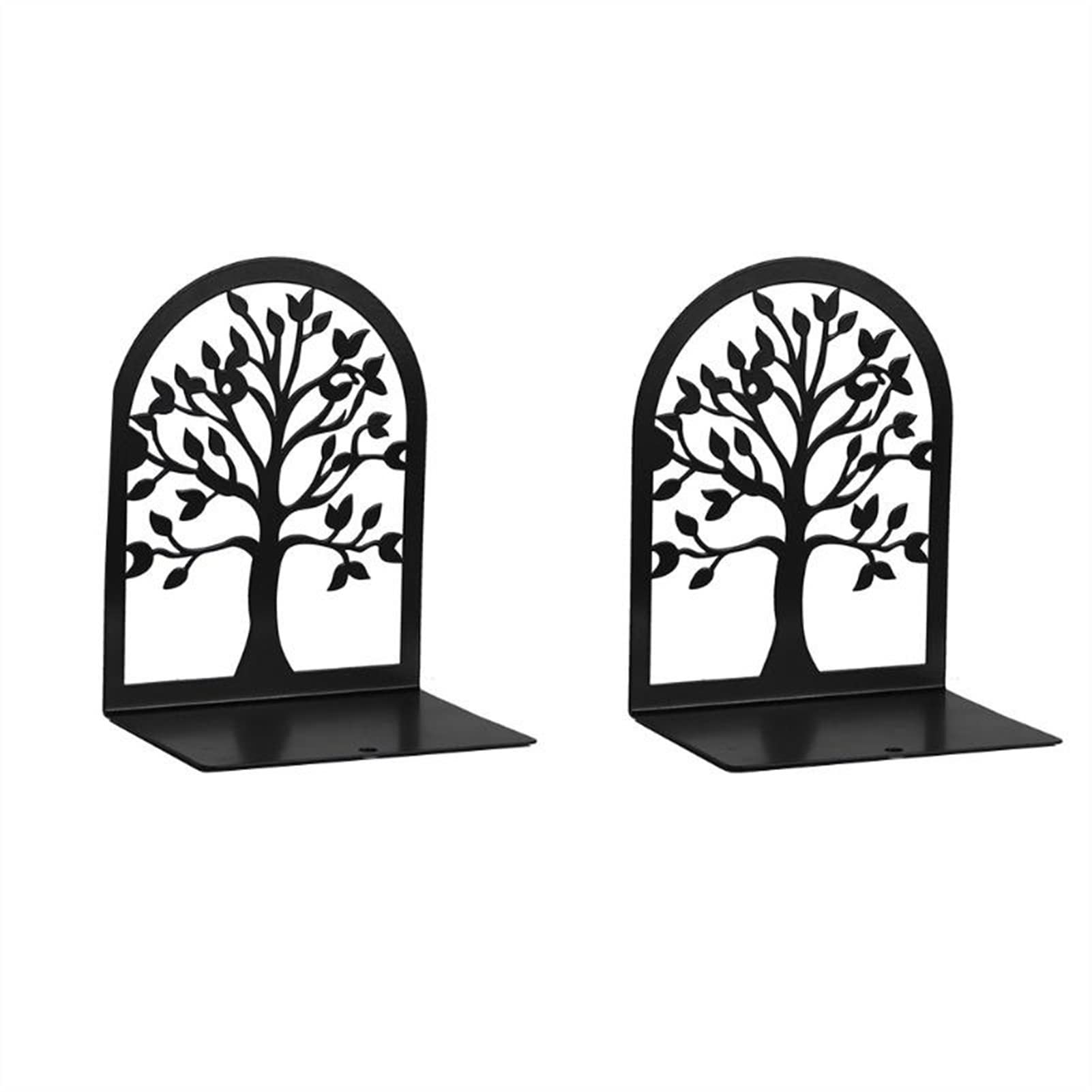Sujetalibros metálico Saokend con acabado de corte floral preciso para decoración de despachos