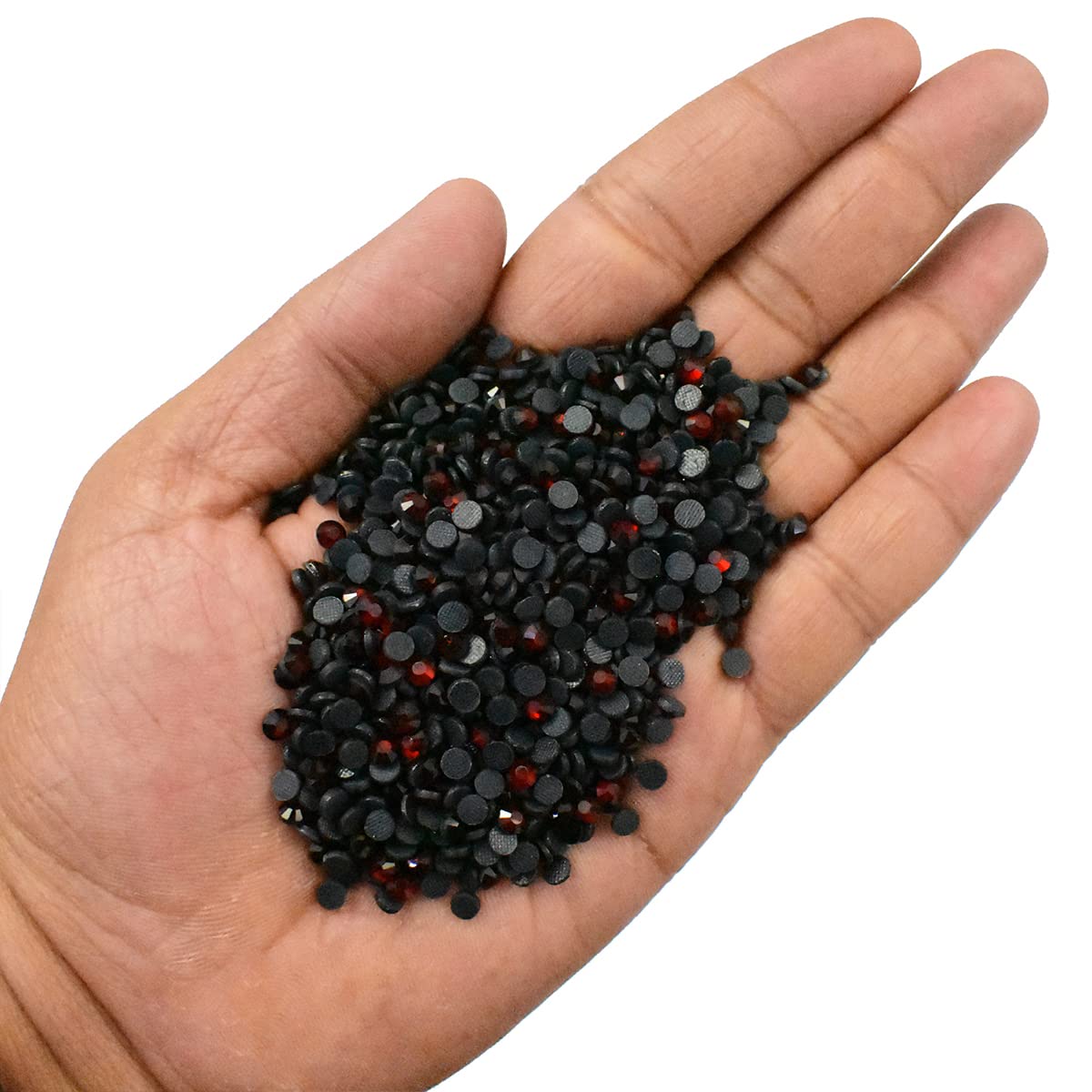 Round Glass Hotfix Shiny Rhinestone Crystal for Jewellery Making, Embroidery, Dress Designing, Craft, DIY, Nail Designing (Siam Color, 3MM, SS10, 1440 Pieces)