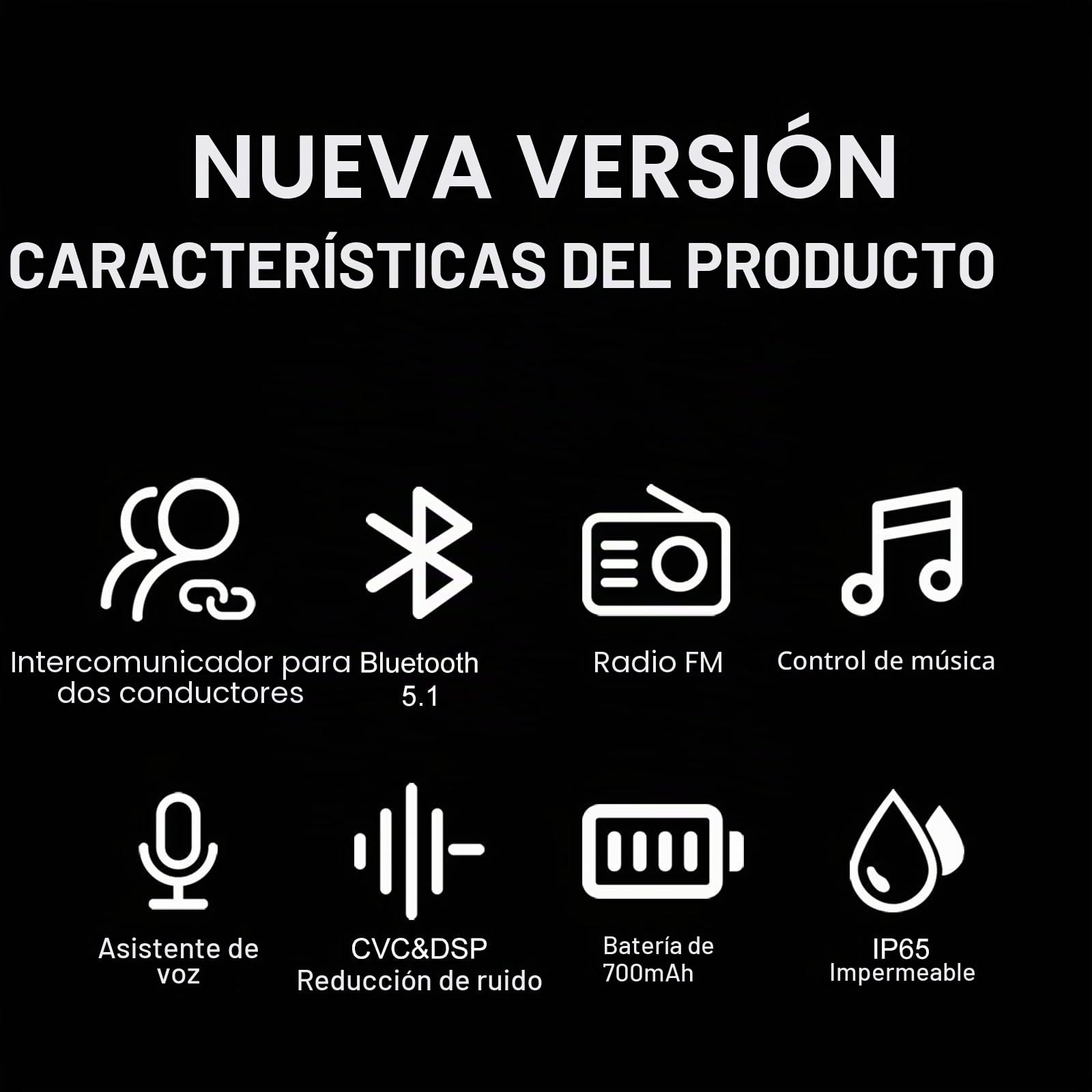 B2X Intercomunicador Casco Moto, Manos Libres Moto con Alcance de Intercomunicador de 800 Metros, Música, Radio FM y GPS - Doble