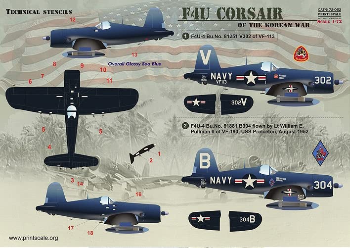 Amazon | プリントスケール 72-052 1/72 F4Uコルセア 朝鮮戦争