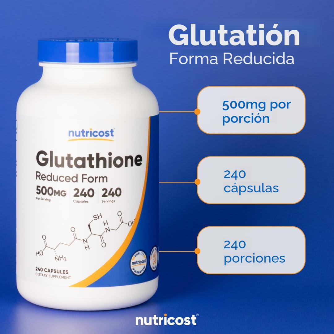 Amazon.com: Nutricost Cpsulas de glutatin de 500 mg, 240 cpsulas, sin gluten, sin OMG : Todo lo dems Amazon.com: Nutricost Cpsulas de glutatin de 500 mg, 240 cpsulas, sin gluten, sin OMG : Todo lo dems