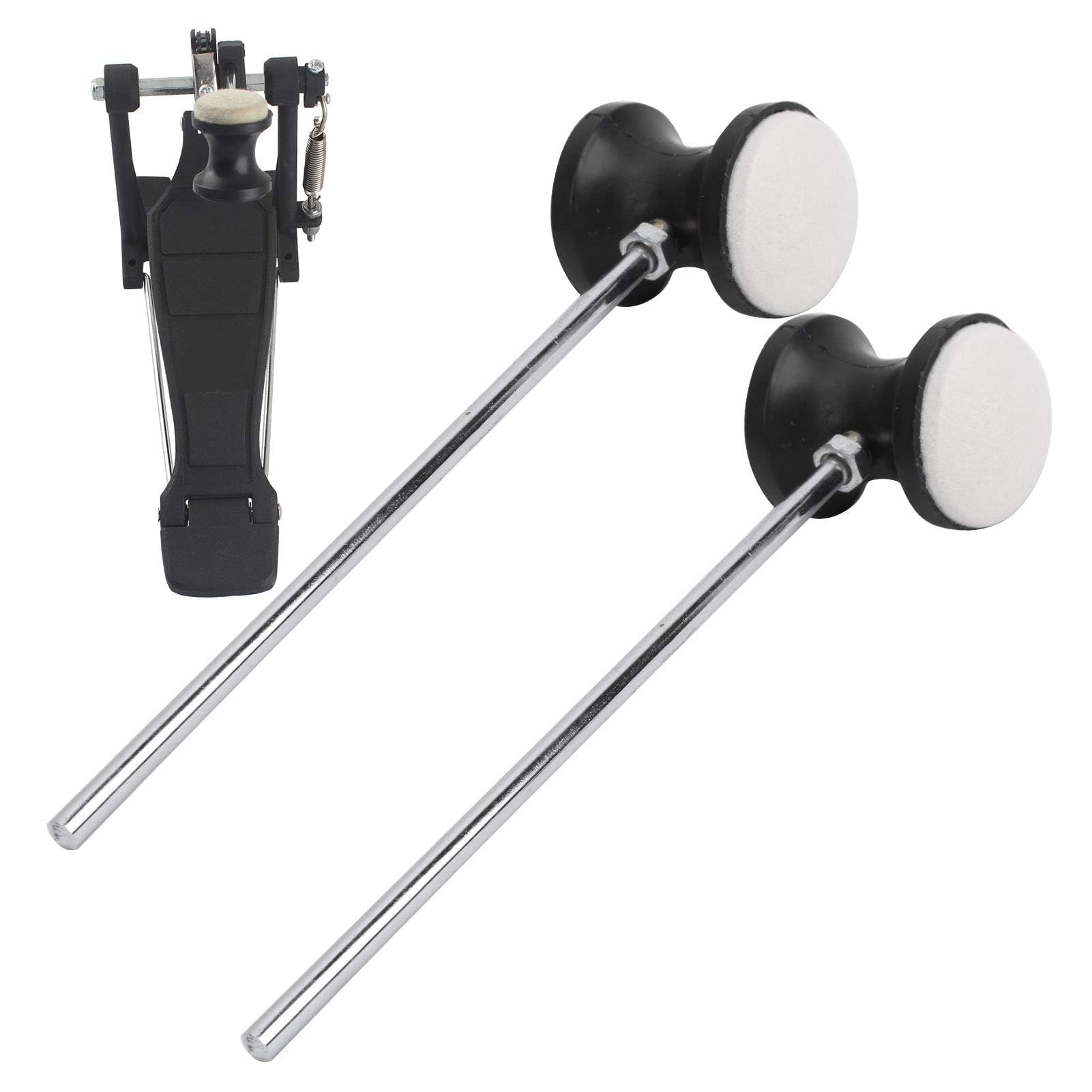 Mazo De Pedal Para Bombo, 2 Piezas Repuesto Para Cabeza Maza De Pedal De Bombo Accesorios Bateristas Instrumentos De Percusión Con Cabeza Redonda De Fieltro Y Mango De Martillo De Acero Inoxidable