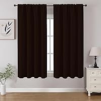 Vista 15 de CUCRAF - Cortinas opacas beige de 45 pulgadas, juego de 2 paneles con bolsillo para barra, cortinas para oscurecer dormitorios y sala de estar