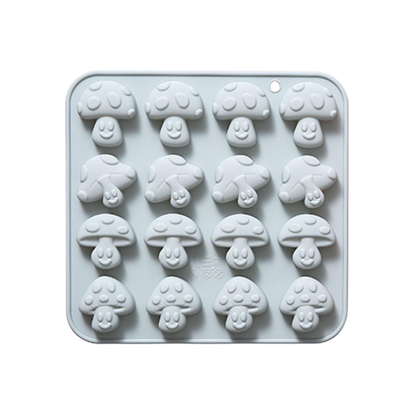 Tsophreniq Permanent 16 Hole Elastomer Mushroom Molded Cast for Cake Decorating Gelatin Making and Artistic Productions Dishwasher Safe Baking Materials
