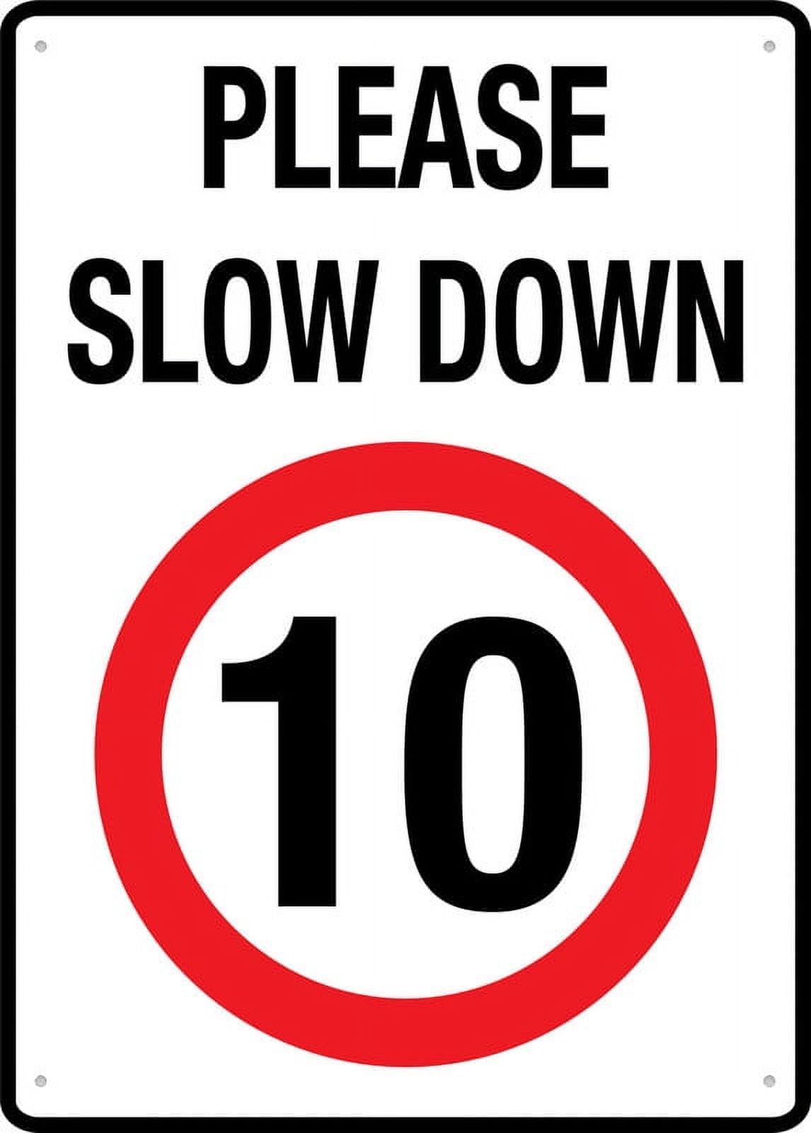 Peiyeety A02 Please Slow Down Speed Limit 12X16 Inches Rust Free Aluminum - Uv Protected, Waterproof, Weatherproof And Fade Resistant - 4 Pre-Drilled Holes