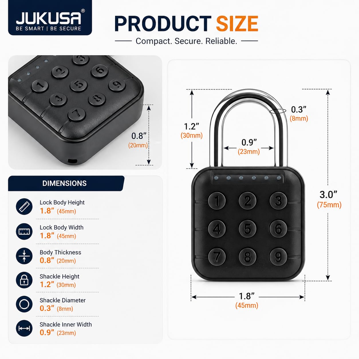 6 Digit Password Locker Lock Aluminum Alloy Code Digital Padlock, Push Button Safe Security Padlock, Combination Padlock for Gym and School Lockers(Black) — Amazon image 4