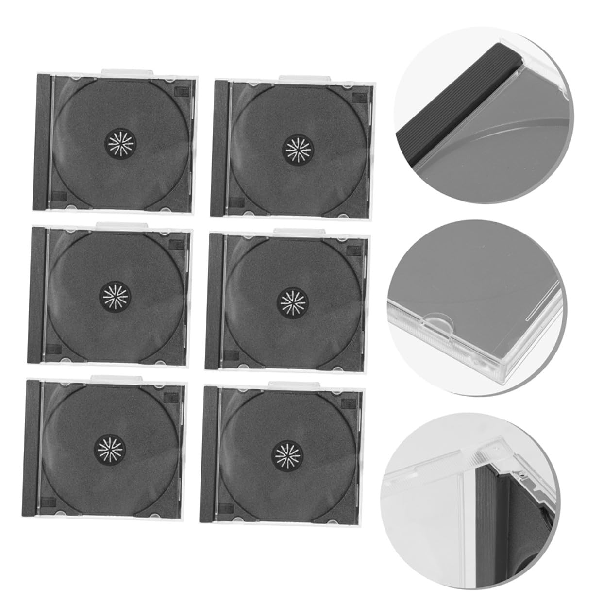 jojofuny Custodia Porta CD Trasparente Quadrata in Plastica Rigida 10 Pezzi Scatola Portadischi Vassoio Nero per Protezione Antigraffio Organizer per Casa Ufficio e Scuola