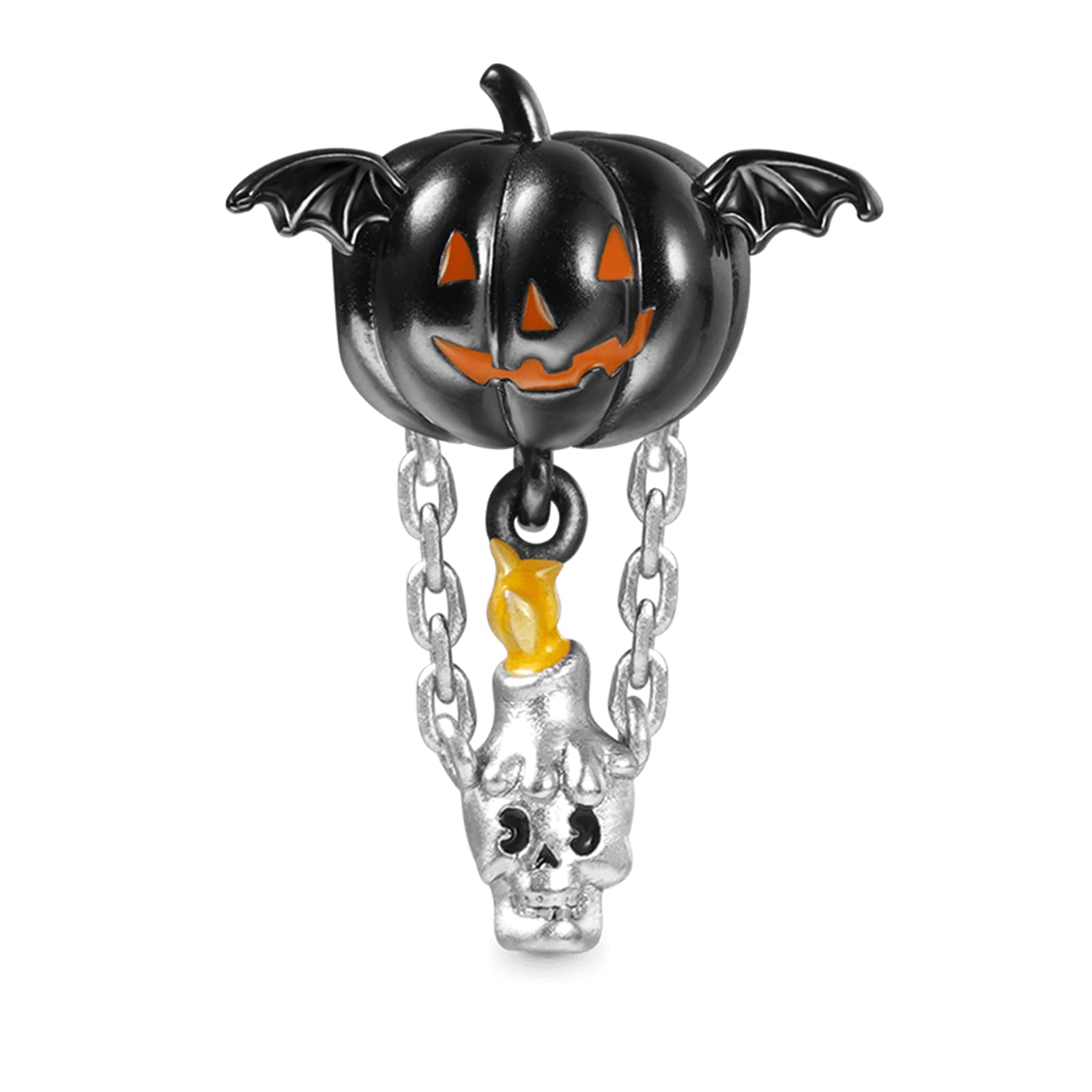 GNOCE Skull Charm Bead Sterling Silver/Silver Plated Skeleton Gothic Punk