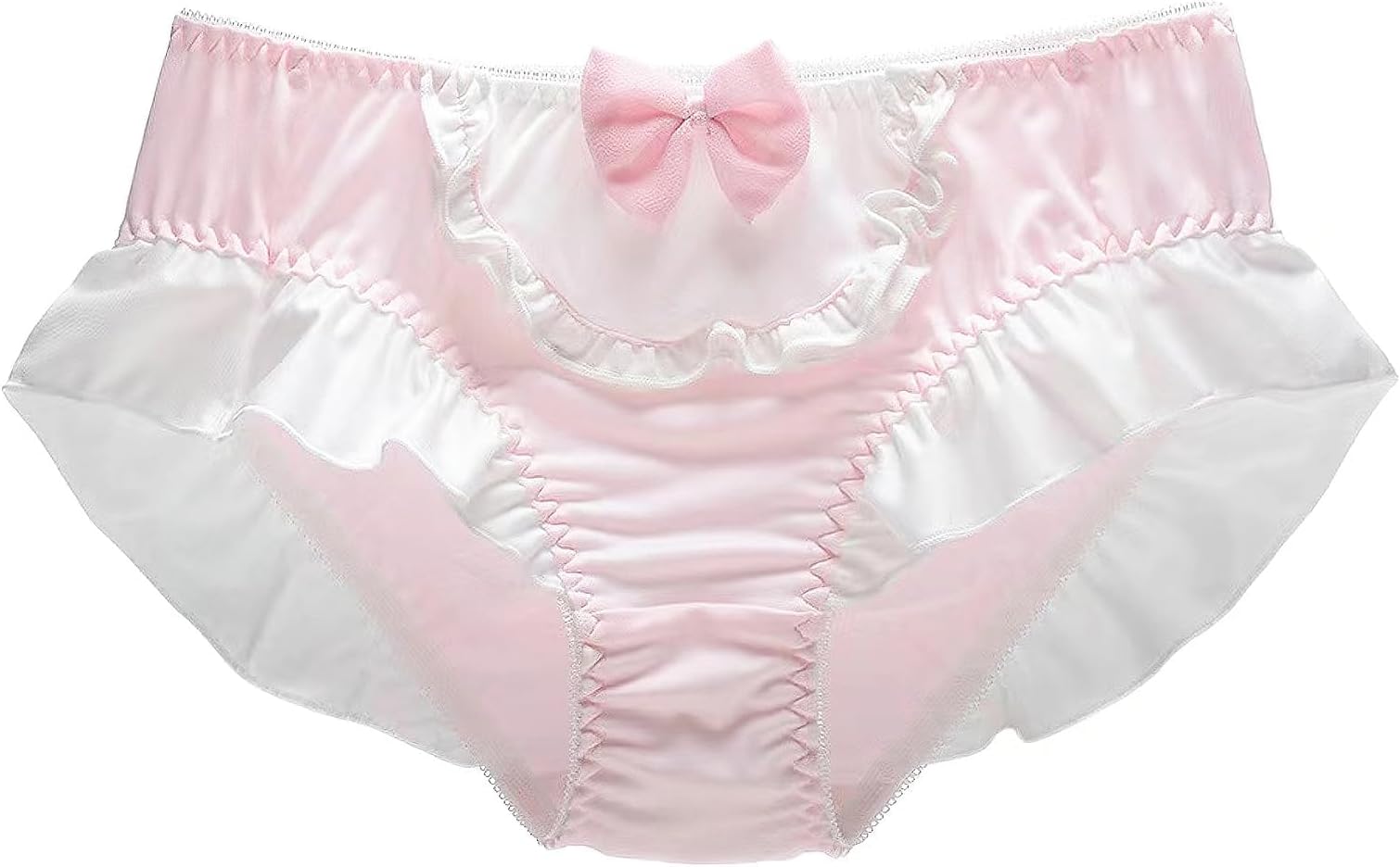 Silk Panties for Women Cute Underwear Ladies Anime Ruffle Bow Bikini Briefs Soft Stretch Vintage Lingerie Panties