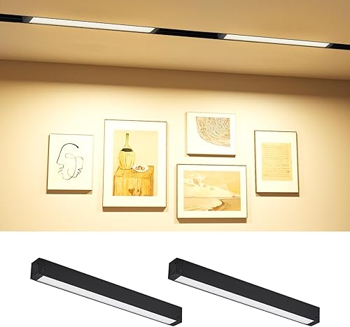 SCON Cabezal de lámpara de inundación LED lineal CCT ajustable de 15 W, paquete de 2 unidades, cabezal magnético de 24 V, 3000 K-5000 K para 3000K -