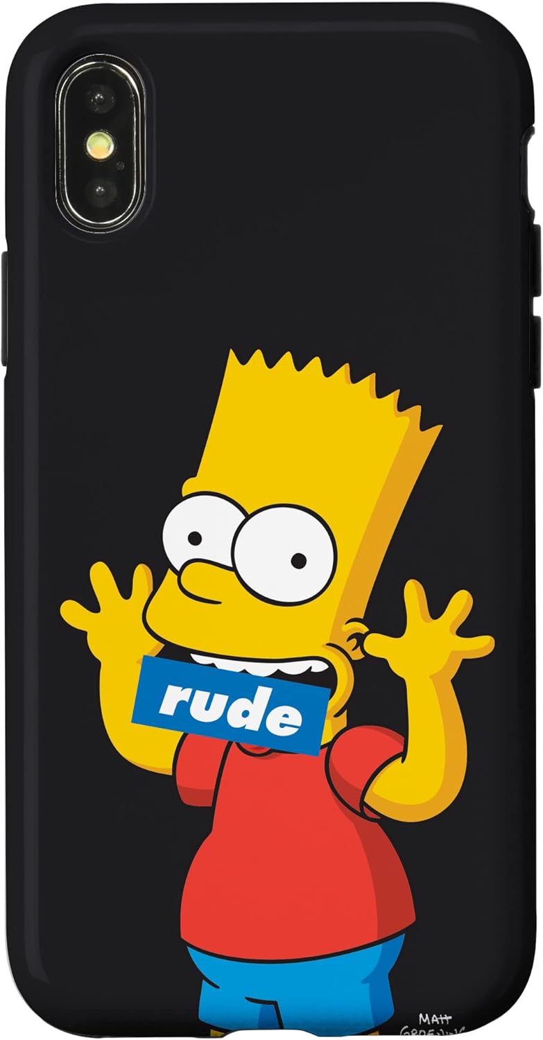 The Simpsons Bart Simpson Rude Mouth Black Case for iPhone 14 Plus