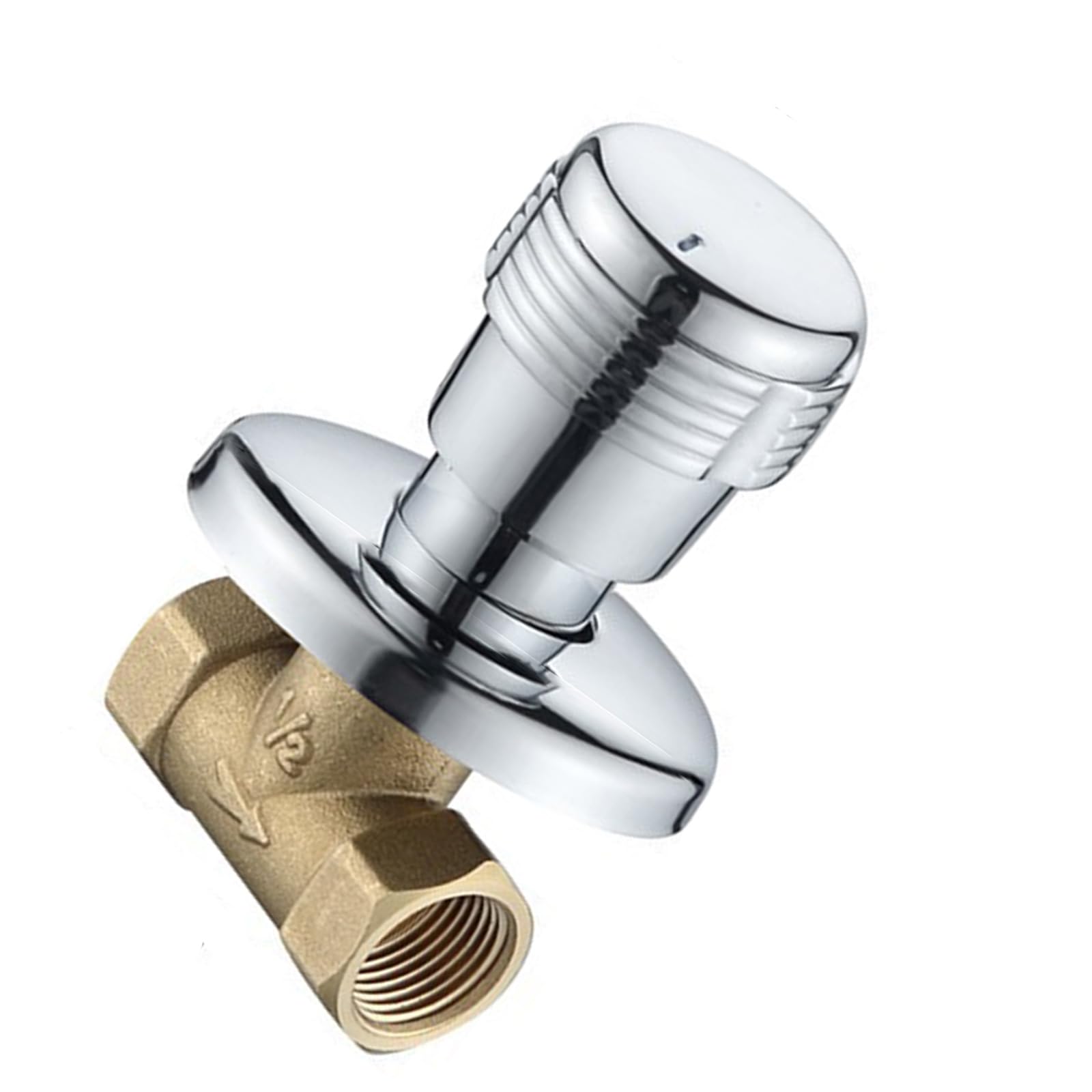 Msioytog A Bathroom Shower Brass Junction Water Flows Control Valves Straight Shuts-Off Ngles Valves Bath Water Tap Ccessory Shower Regulator