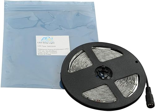 Miniatura 5 de Tira de luz LED flexible de color blanco cálido con adaptador de CA, 300 LED, carrete de 16.4 pies, 12 V CC