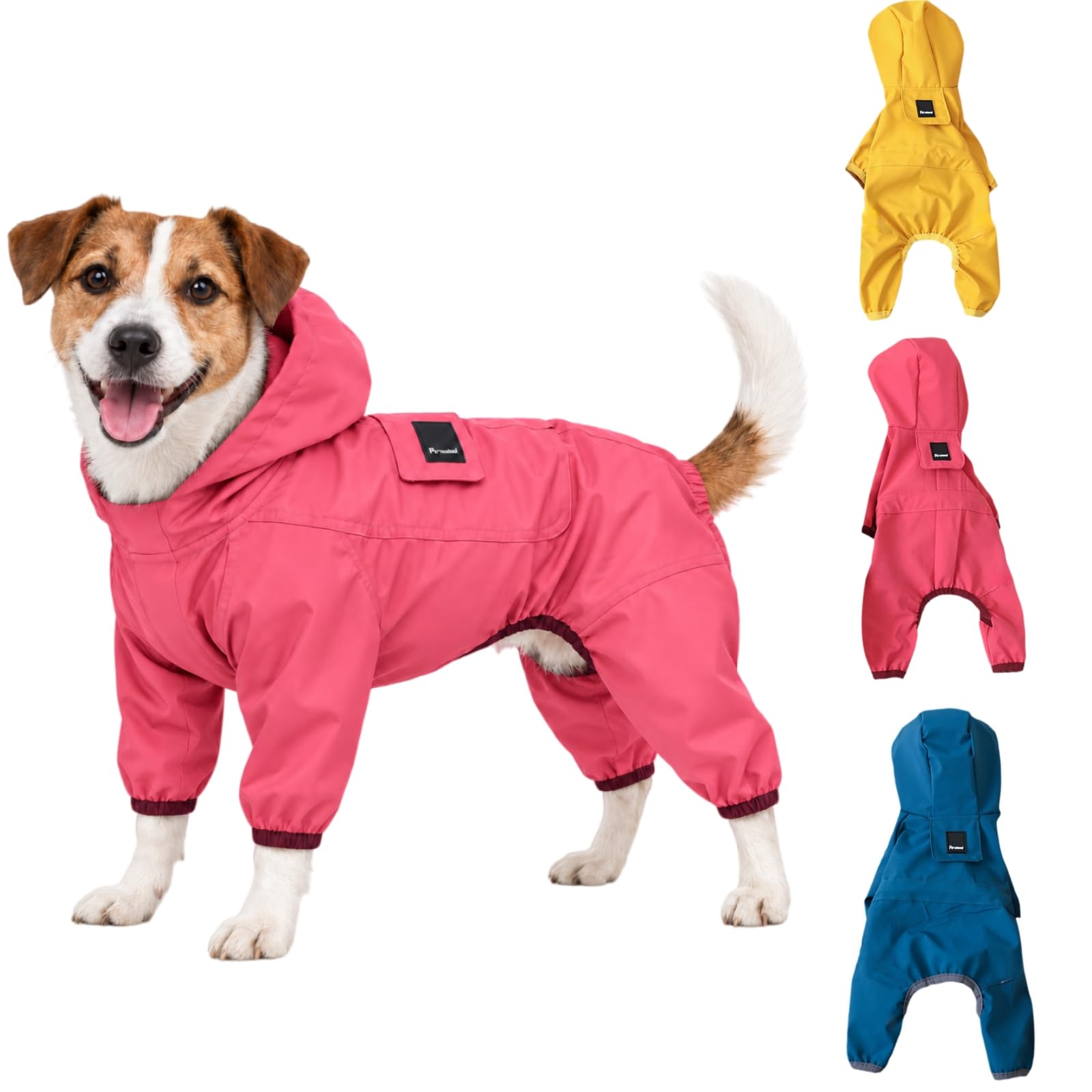 Dog Waterproof Coat with Hood Full Body Dogs Rain Coat with Legs Full Coverage Dog Waterproof Jacket Lightweight Breathable Raincoat for Small Medium Large Dogs