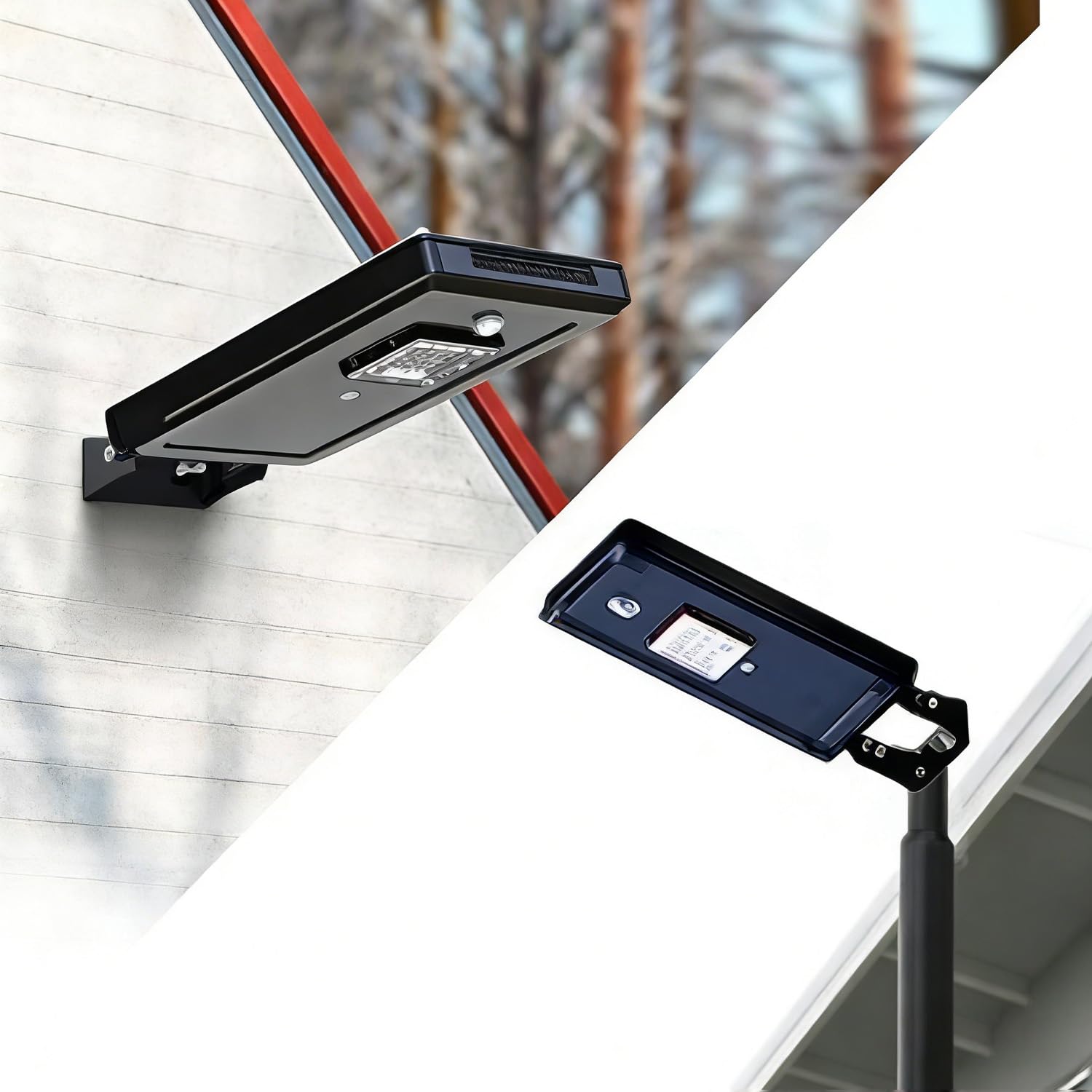 Solarsys® - Luminaria solar de 2000 lúmenes, 14 W, panel solar, material de aluminio, tratamiento anticorrosivo, tornillos y kit de instalación incluidos para jardín, patio y calle